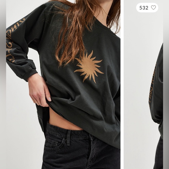 NWT Free People Kinga Csilla Vintage Roses Tee - black - small $140 MSRP - Picture 2 of 12